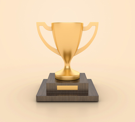 3D Trophy - Color Background - 3D Rendering