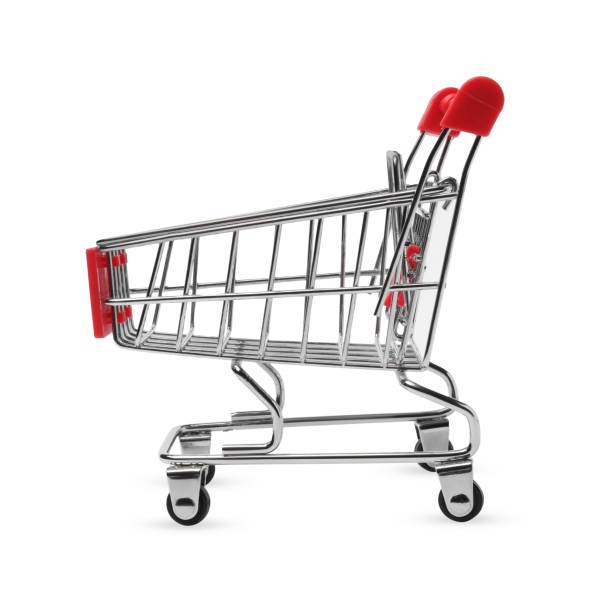 istock Empty mini metal shopping cart isolated on white 1923284252