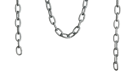 One common metal chain isolated on white