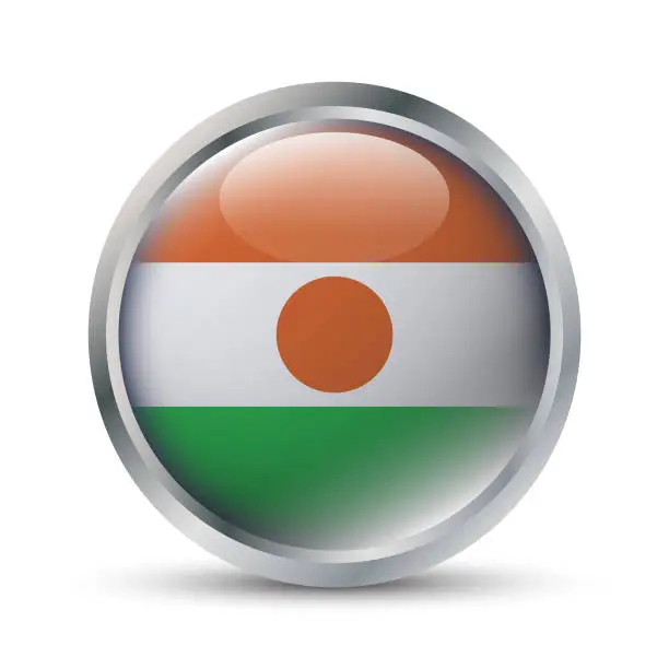 Vector illustration of Niger Flag 3D Badge Illustration