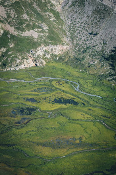 istock Aerial view of stream in alpine environment 1923398052