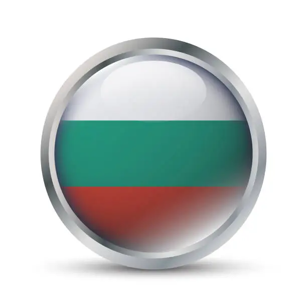 Vector illustration of Bulgaria Flag 3D Badge Illustration