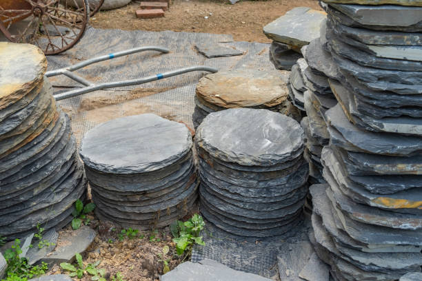 Picture of a  cobblestone sidewalk  on the construction site