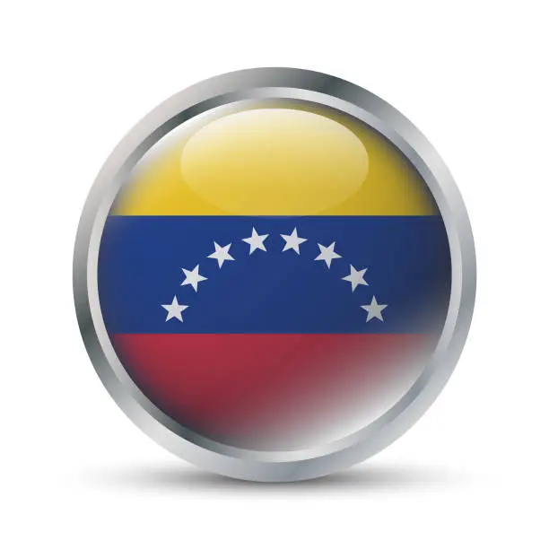 Vector illustration of Venezuela Flag 3D Badge Illustration