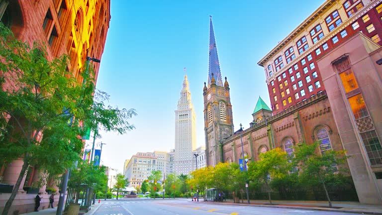 Cleveland. Empty Street. Downtown