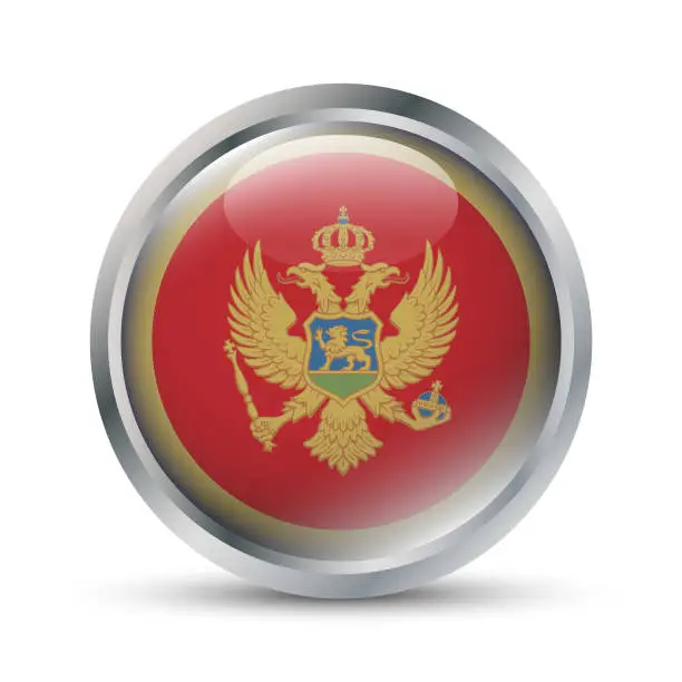 Vector illustration of Montenegro Flag 3D Badge Illustration