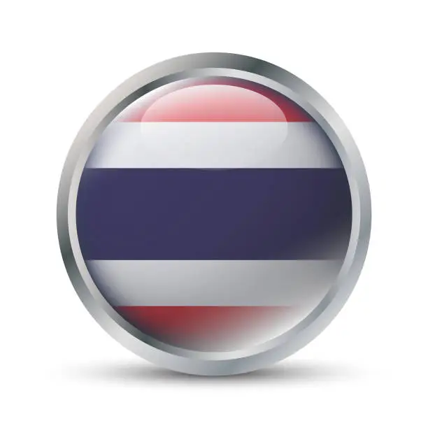 Vector illustration of Thailand Flag 3D Badge Illustration