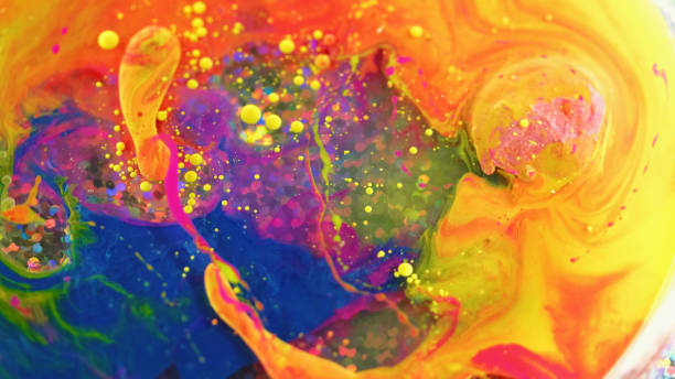 istock Liquid paint background color bubbles glitter 1923506984
