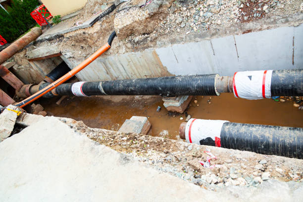 istock Laying new pipelines underground. Pipeline water systems. 1923535841