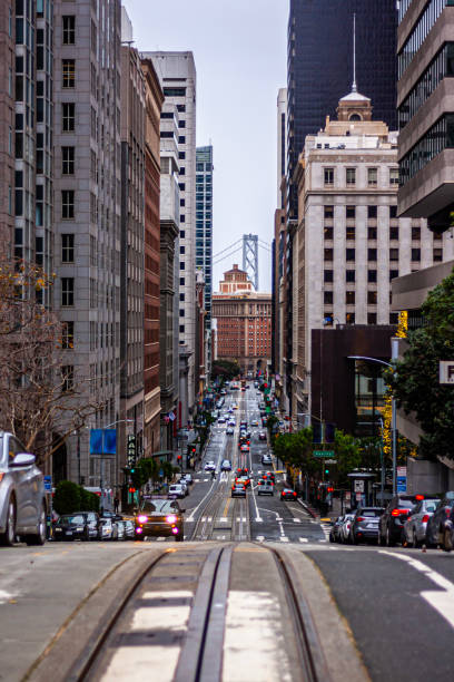 istock Bay Bridge in San Francisco with cable car tracks 1923537959