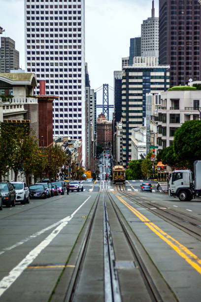 istock Bay Bridge in San Francisco with cable car tracks 1923538177