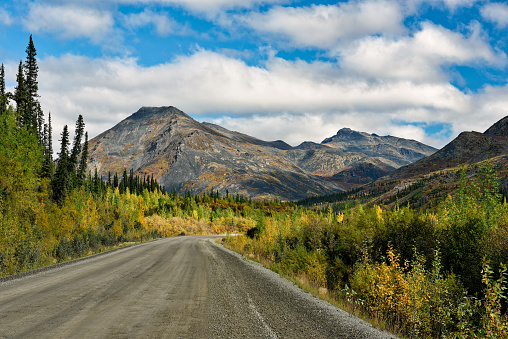 Tombstone range and the Dempster Highway, Yukon, Canada