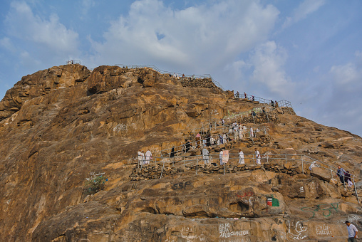 Jabal al-Nour is a mountain near Mecca in the Hejaz region of Saudi Arabia. The mountain houses the grotto or cave of Hira', which holds tremendous significance for Muslims throughout the world.