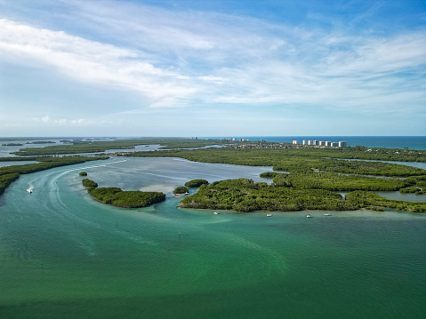 View overlooking Fort Pierce Inlet State Park on the Treasure Coast of Florida in St. Lucie County