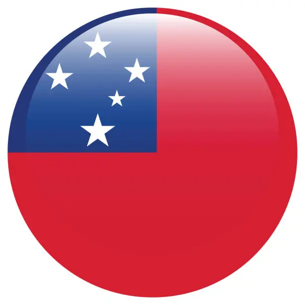 Vector illustration of Flag of Samoa. Flag icon. Standard color. Circle icon flag. 3d illustration. Computer illustration. Digital illustration. Vector illustration.