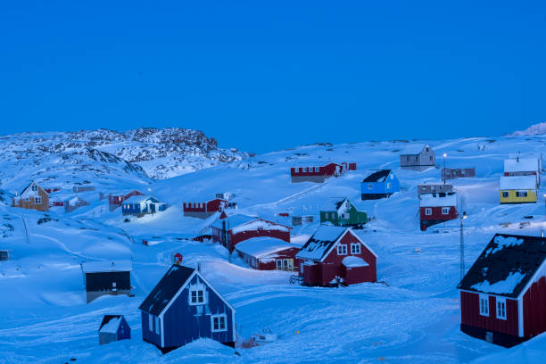 istock Colourful village in winter 1923654003