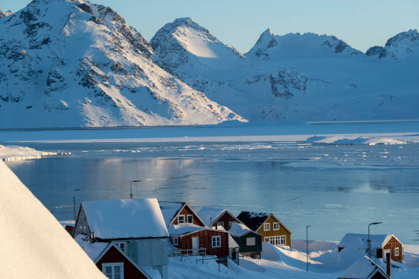 istock Colourful village in winter 1923656069