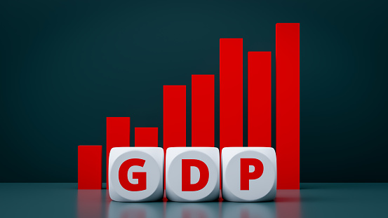 Concept of economic indicator GDP,3d rendering