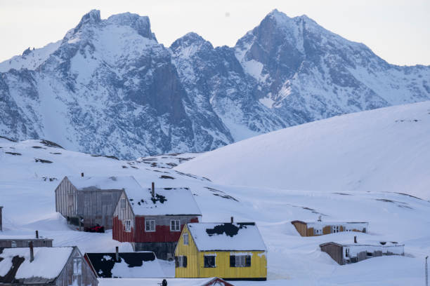 istock Colourful village and mountain in winter 1923664975