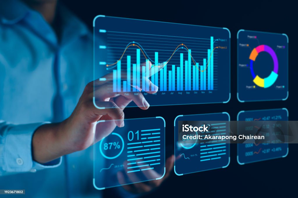 Data Insight Analyst Data Analyst Working On Business Analytics Dashboard With Charts ...