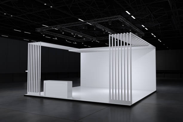 istock Exhibition stand for mockup and Corporate identity,Display design.Empty booth Design.Retail booth elements in Exhibition hall.booth Design trade show.Blank Booth system of Graphic Resources.3d Background for online Event,conference,live.3d render. 1923700618