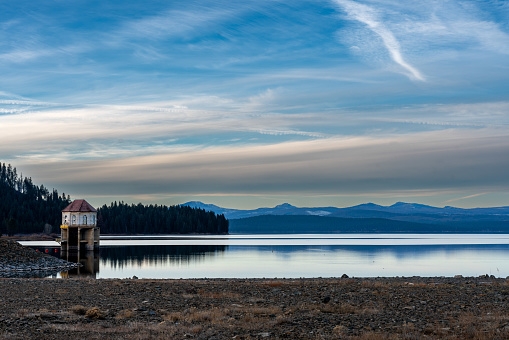 Neutral cloudy skies and Lassen National park in the background.