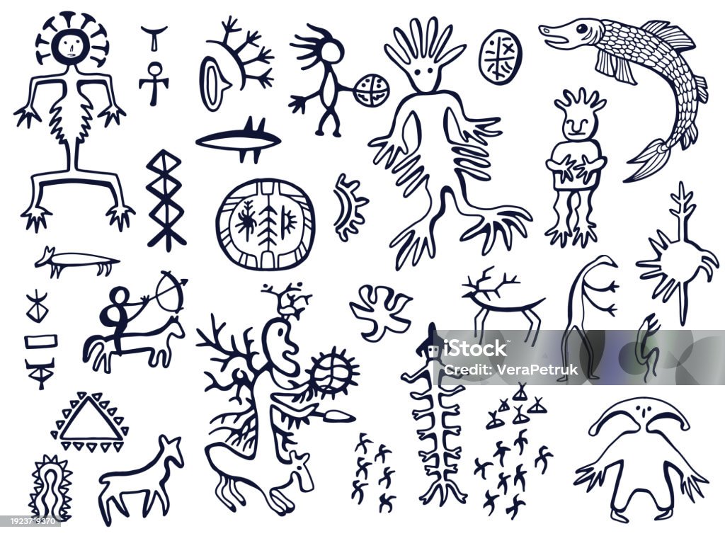 Northern Native Design Design Sketch Set With Northern Styled Ornament And Doodle Elements Of ...