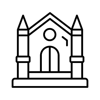A christianity house vector flat style, church icon trendy design