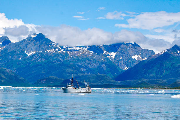 A sea vessel in the waters of Valdez Alaska