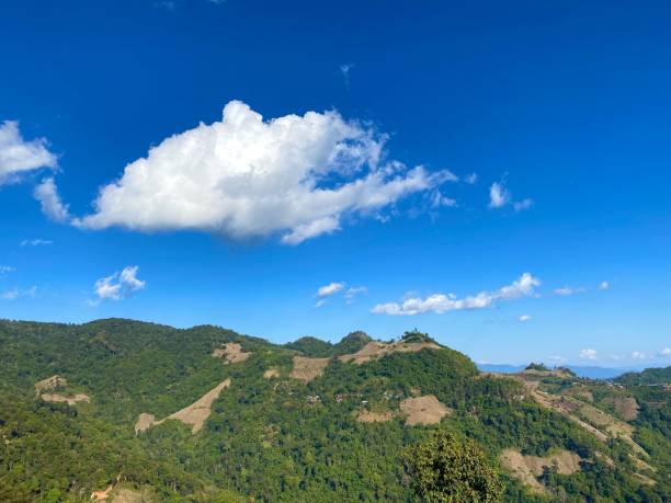 istock beautiful landscape with green mountain and blue sky 1923791450