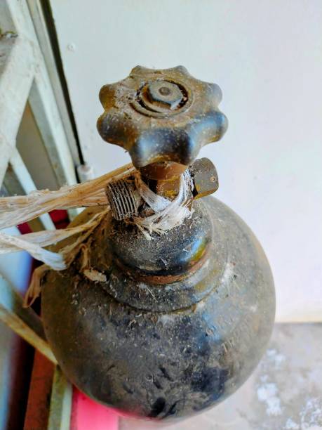istock a photography of a rusty old fire hydrant with a bird's wing stuck in it. 1923829824