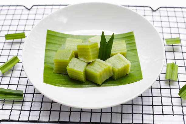 istock Steamed pandan layer cake. Thai Desserts. 1923883140