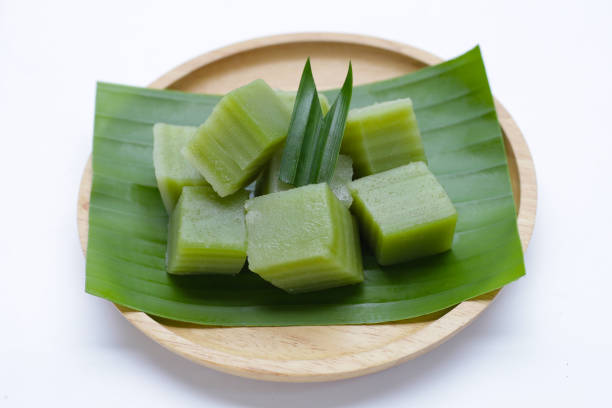 istock Steamed pandan layer cake. Thai Desserts. 1923894284