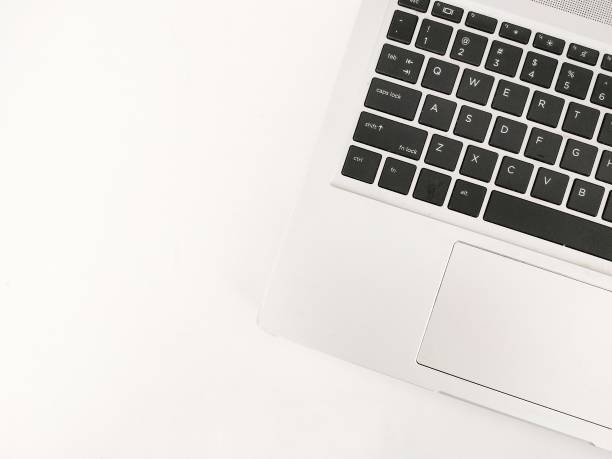 laptop keyboard on white background