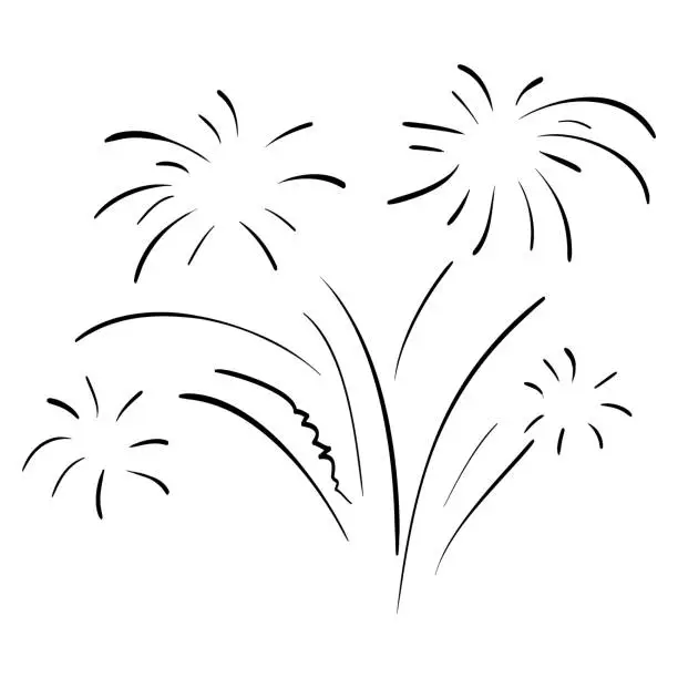 Vector illustration of hand drawn doodle starburst, sunburst, fireworks. doodle design element. vector illustration