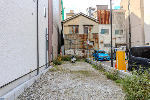 2023-11-11 Osaka, Japan. A narrow alleyway in Osaka, Japan