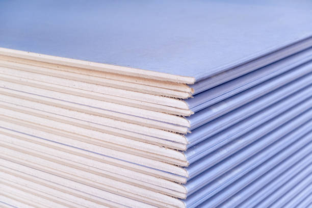 istock The stack of Special gypsum board with enhanced sound insulation Plasterboard. Panel Type DF for indoor concrete walls prepared for construction 1924117109
