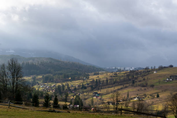 istock Snowless winter in Carpathian mountain. In nature 1924117731