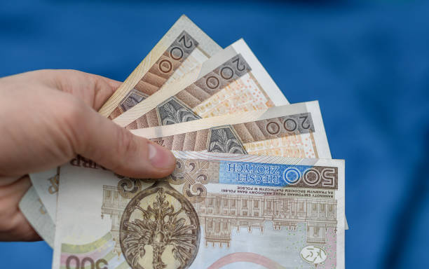 istock Polish PLN cash held in hand, several banknotes 1924125069