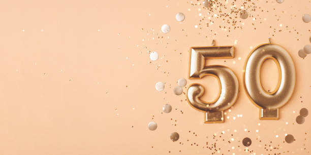 istock 50 years celebration. Greeting banner. 1924160346