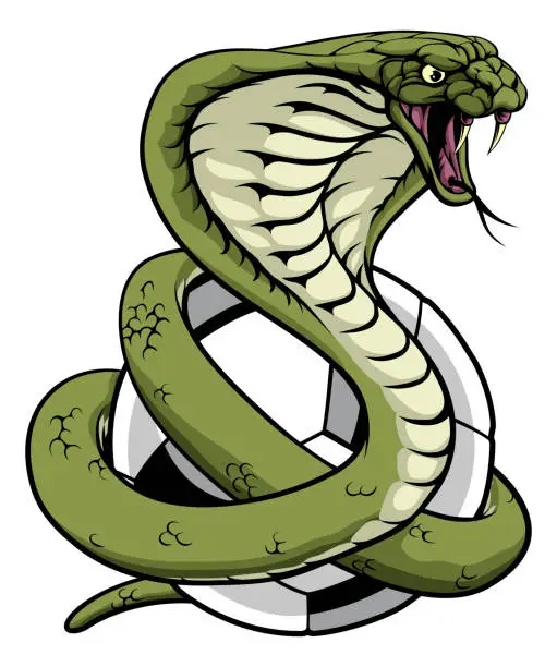 Vector illustration of Cobra Snake Soccer Football Animal Team Mascot