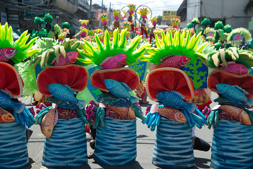 ILOILO , Philippines - January 26,2020 : Participants Dinagyang festival.Dinagyang A religious and cultural festival held in honor of Santo Niño, this festival is considered a global festival and has been called the Queen of Festivals in the Philippines.