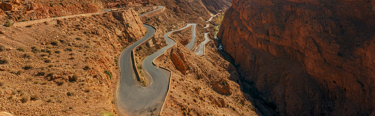 famous road in Dades gorges, Morocco