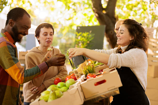 istock Couple tasting bio organic fruits 1924236097