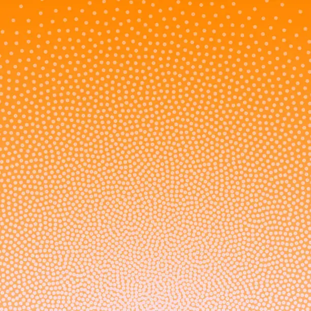 Vector illustration of Abstract design with dots and Orange gradients - Stippling Art - Trendy background