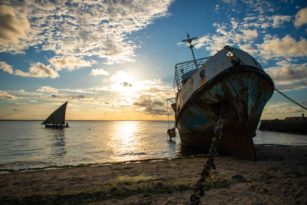 A shipwreck in Ilha de Mozambique, in Mozambique, Africa