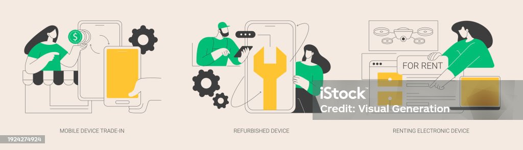 Vector Used Technology Used Gadgets Abstract Concept Vector Illustrations Stock Illustration ...