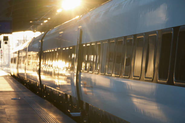 istock Sunset Glow on Train at Swiss Railway Station 1924287409