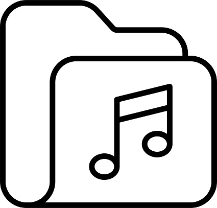 Music Folder Outline vector illustration icon