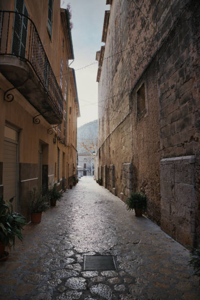 Photos of the Idyllic old village of Valldemossa in the Serra de Tramuntana mountains on Mallorca, Spain Balearic islands.
